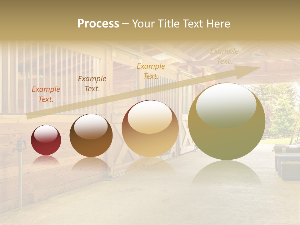 A Horse Barn With A Horse Inside Of It PowerPoint Template