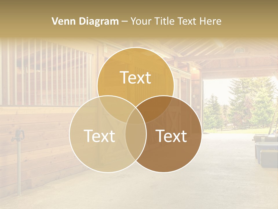 A Horse Barn With A Horse Inside Of It PowerPoint Template