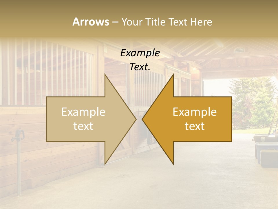 A Horse Barn With A Horse Inside Of It PowerPoint Template