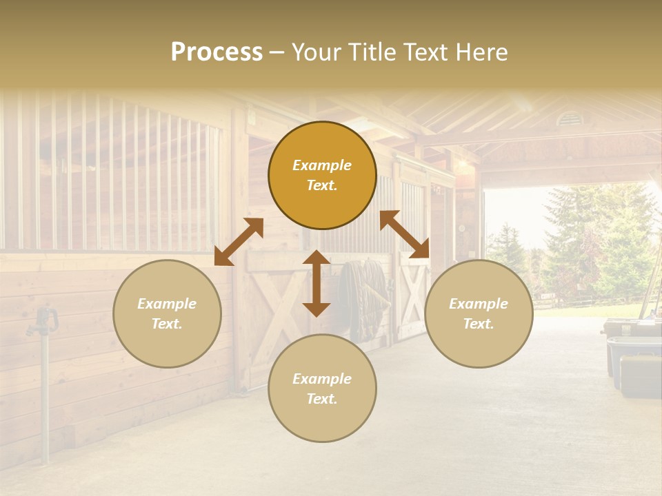 A Horse Barn With A Horse Inside Of It PowerPoint Template