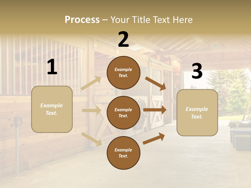 A Horse Barn With A Horse Inside Of It PowerPoint Template
