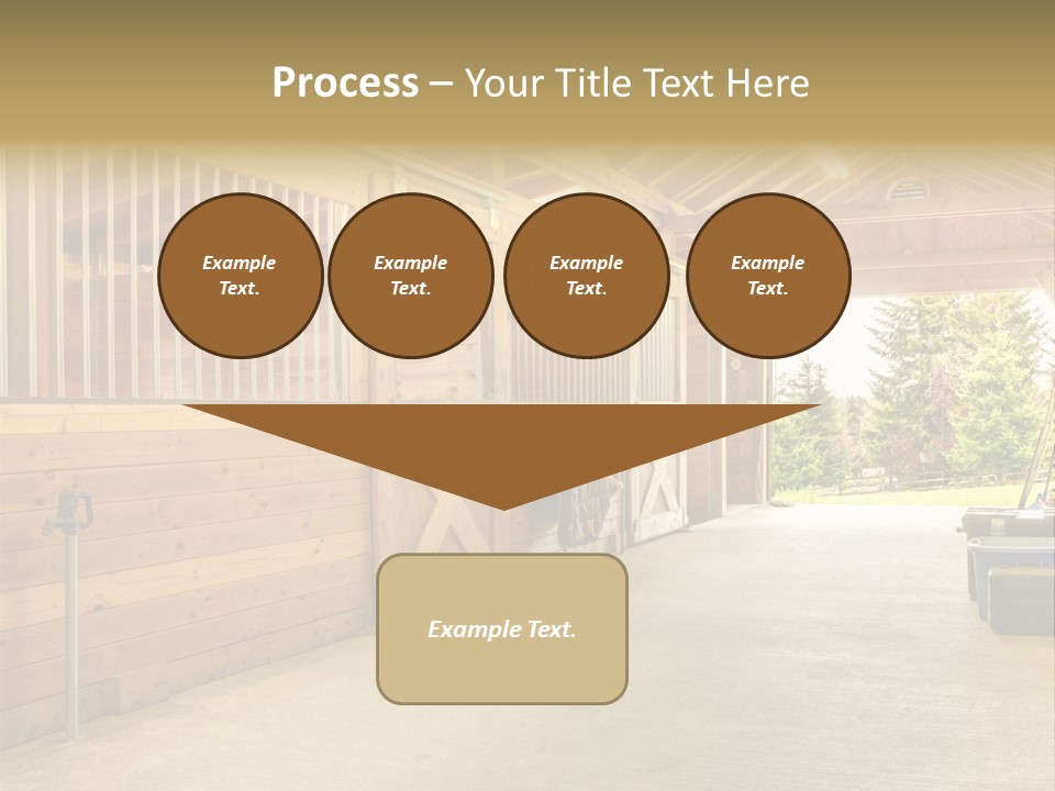 A Horse Barn With A Horse Inside Of It PowerPoint Template