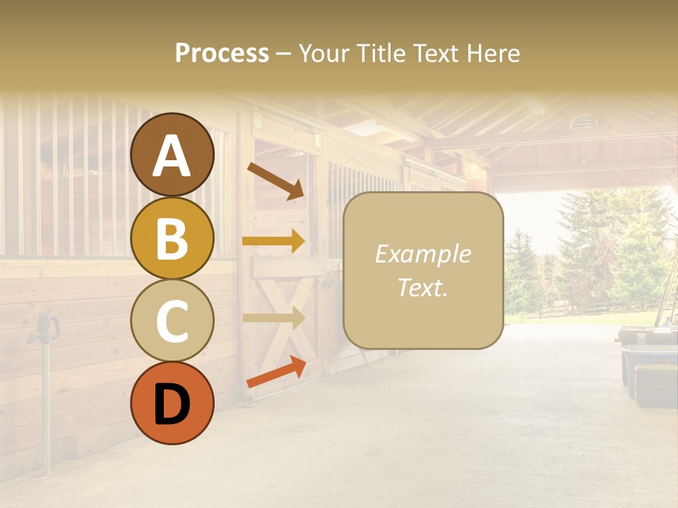 A Horse Barn With A Horse Inside Of It PowerPoint Template