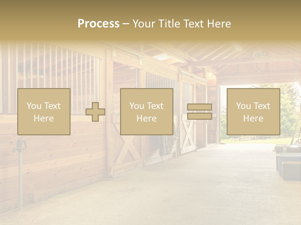 A Horse Barn With A Horse Inside Of It PowerPoint Template
