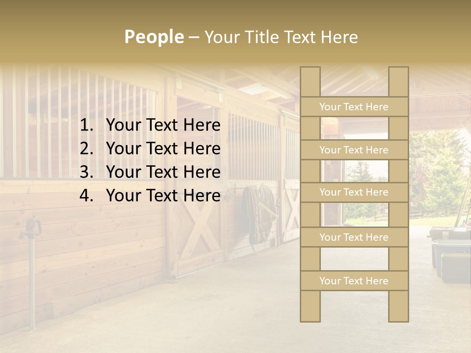 A Horse Barn With A Horse Inside Of It PowerPoint Template
