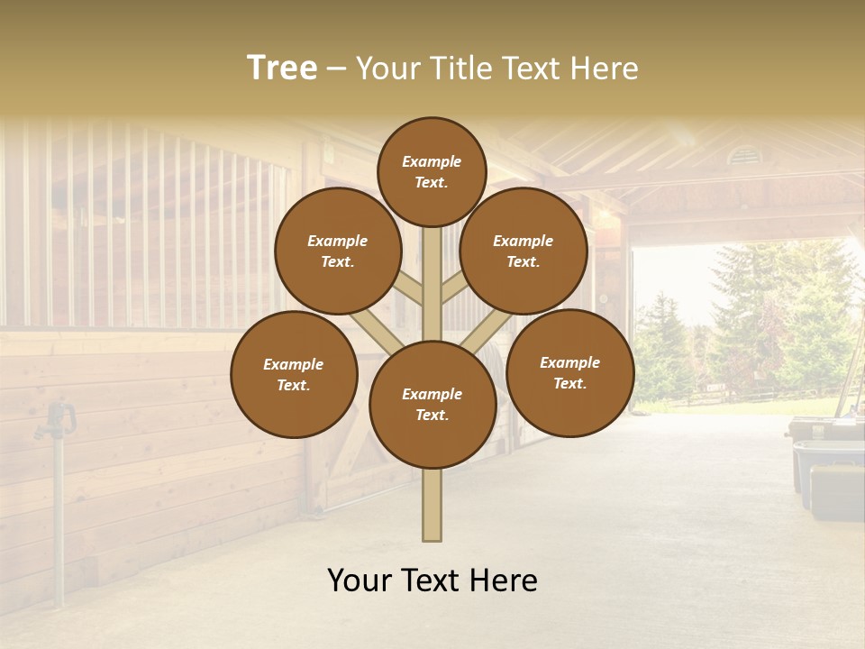 A Horse Barn With A Horse Inside Of It PowerPoint Template