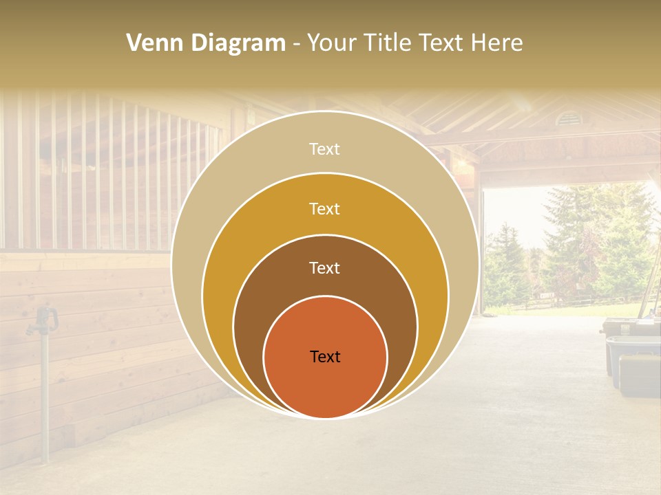 A Horse Barn With A Horse Inside Of It PowerPoint Template