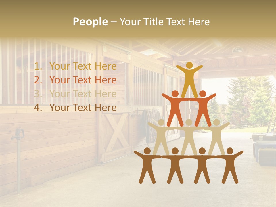 A Horse Barn With A Horse Inside Of It PowerPoint Template