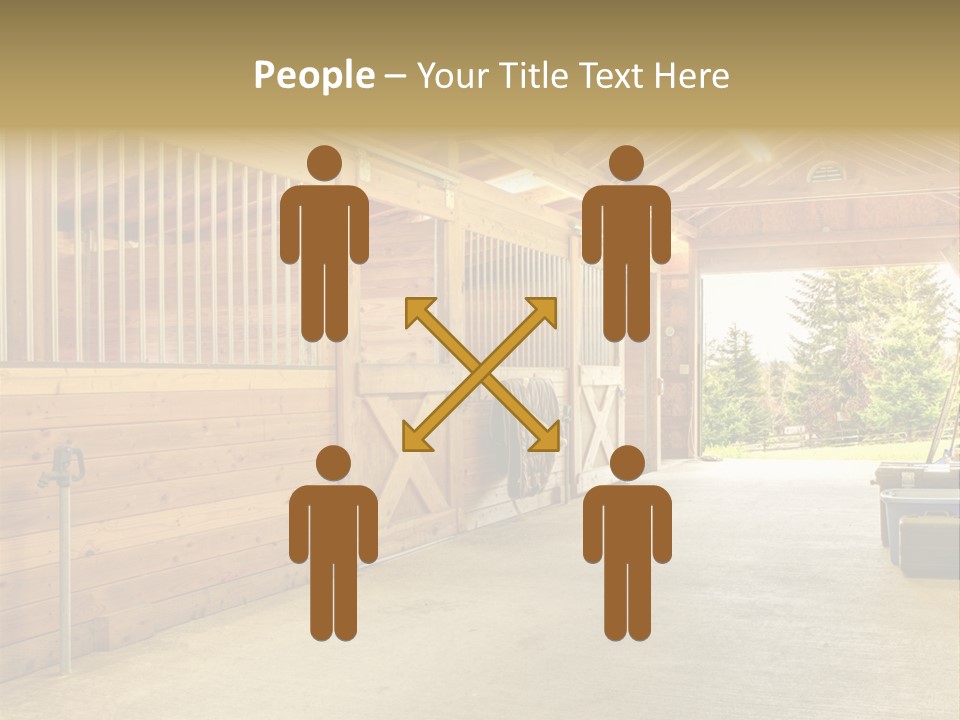 A Horse Barn With A Horse Inside Of It PowerPoint Template