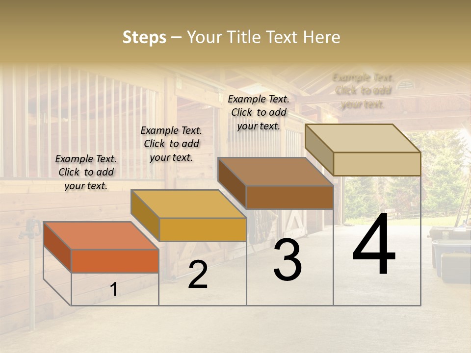 A Horse Barn With A Horse Inside Of It PowerPoint Template