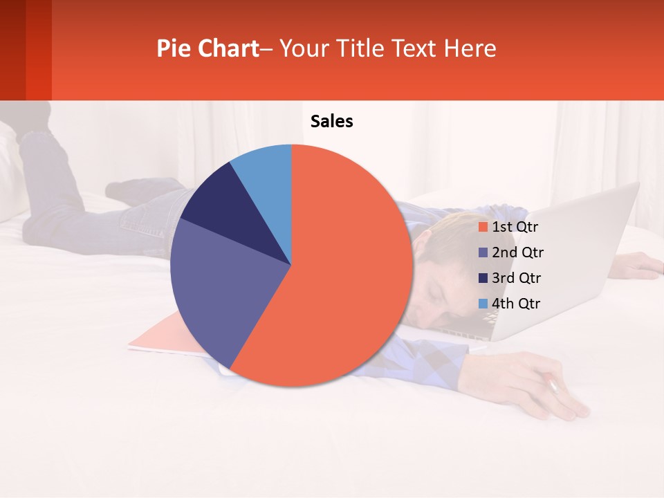 A Man Laying On A Bed With A Laptop PowerPoint Template