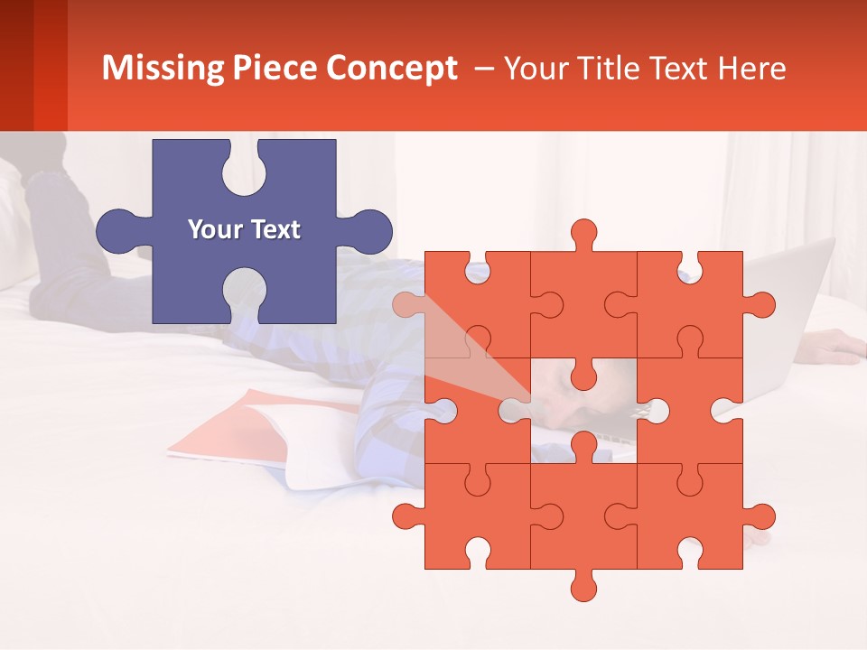 A Man Laying On A Bed With A Laptop PowerPoint Template