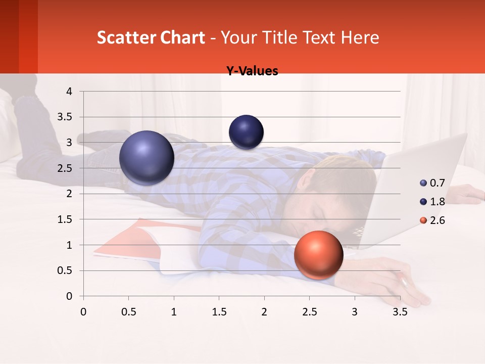 A Man Laying On A Bed With A Laptop PowerPoint Template