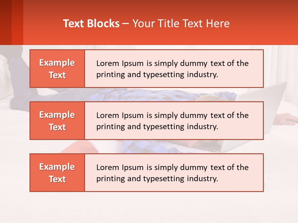 A Man Laying On A Bed With A Laptop PowerPoint Template