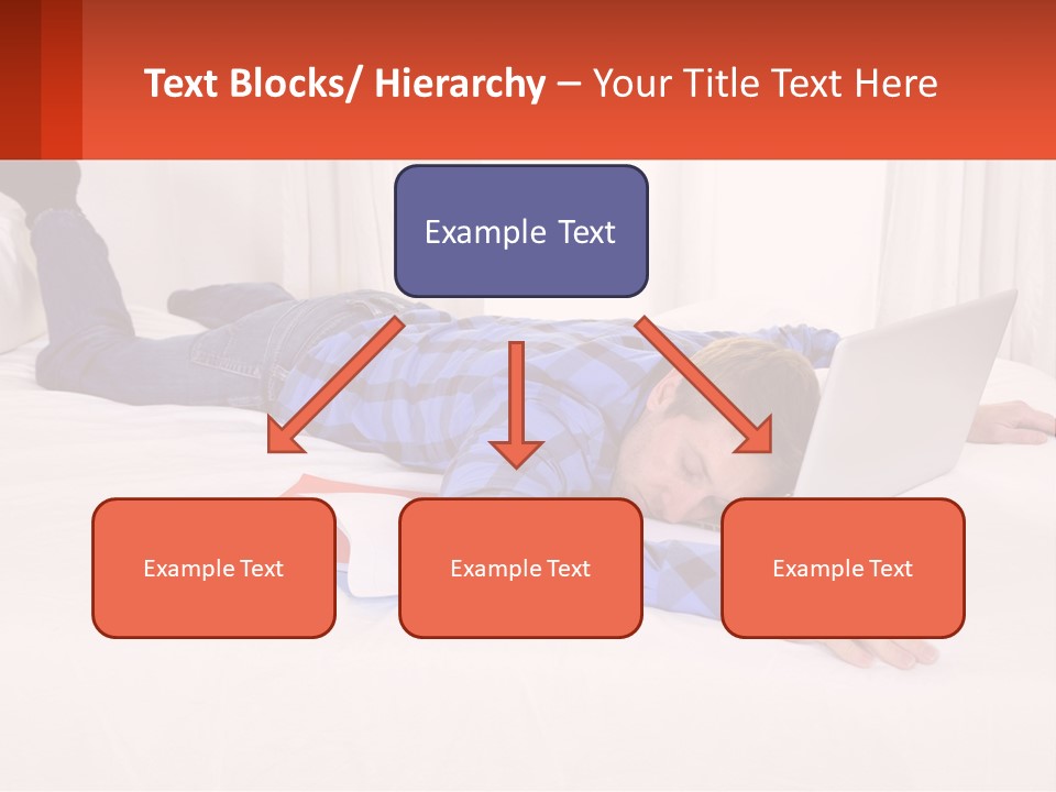 A Man Laying On A Bed With A Laptop PowerPoint Template