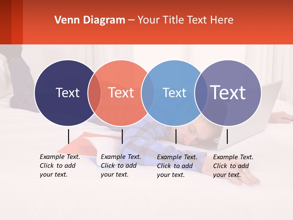 A Man Laying On A Bed With A Laptop PowerPoint Template