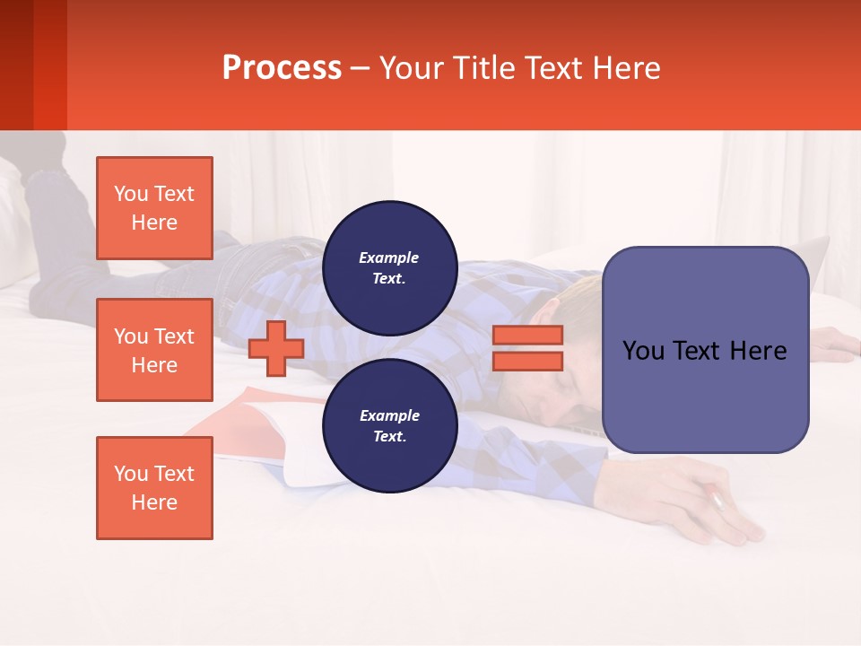 A Man Laying On A Bed With A Laptop PowerPoint Template