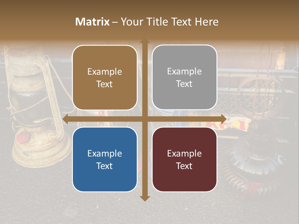 A Group Of Old Fashioned Lamps Sitting On Top Of A Table PowerPoint Template