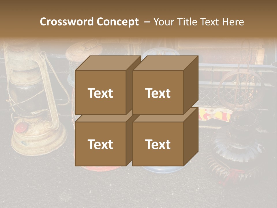 A Group Of Old Fashioned Lamps Sitting On Top Of A Table PowerPoint Template