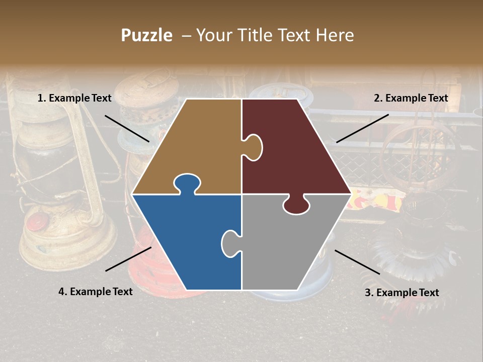 A Group Of Old Fashioned Lamps Sitting On Top Of A Table PowerPoint Template