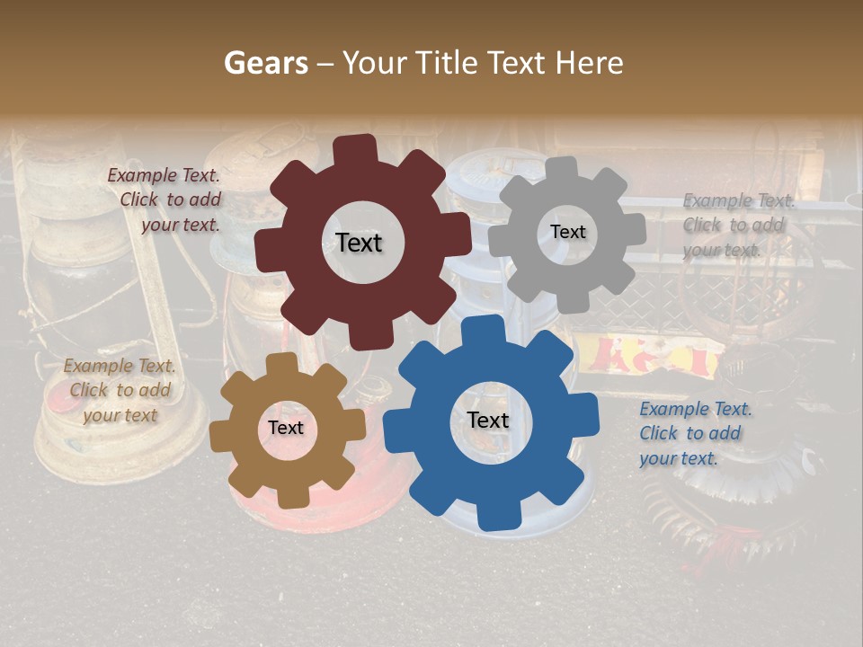 A Group Of Old Fashioned Lamps Sitting On Top Of A Table PowerPoint Template