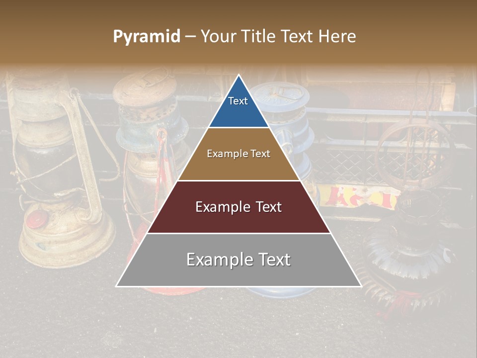 A Group Of Old Fashioned Lamps Sitting On Top Of A Table PowerPoint Template