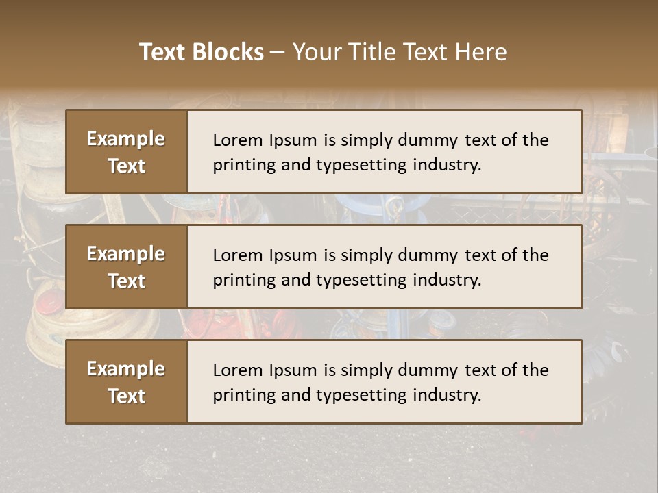 A Group Of Old Fashioned Lamps Sitting On Top Of A Table PowerPoint Template