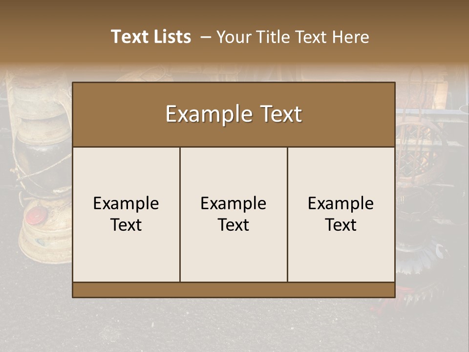A Group Of Old Fashioned Lamps Sitting On Top Of A Table PowerPoint Template