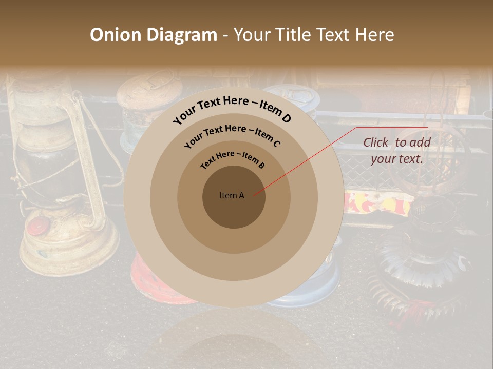 A Group Of Old Fashioned Lamps Sitting On Top Of A Table PowerPoint Template