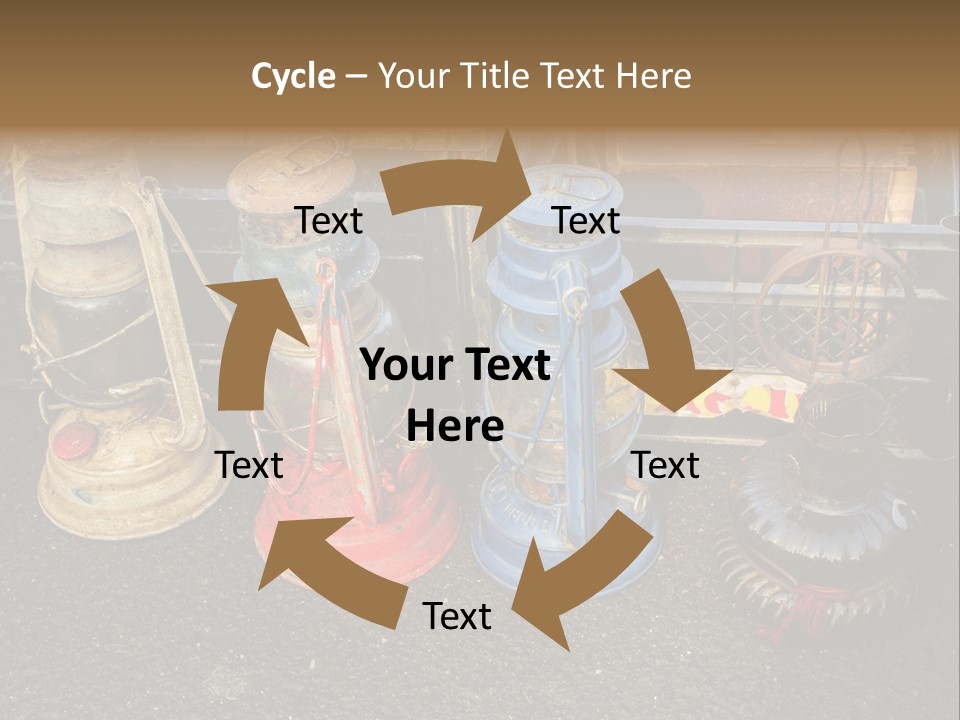 A Group Of Old Fashioned Lamps Sitting On Top Of A Table PowerPoint Template