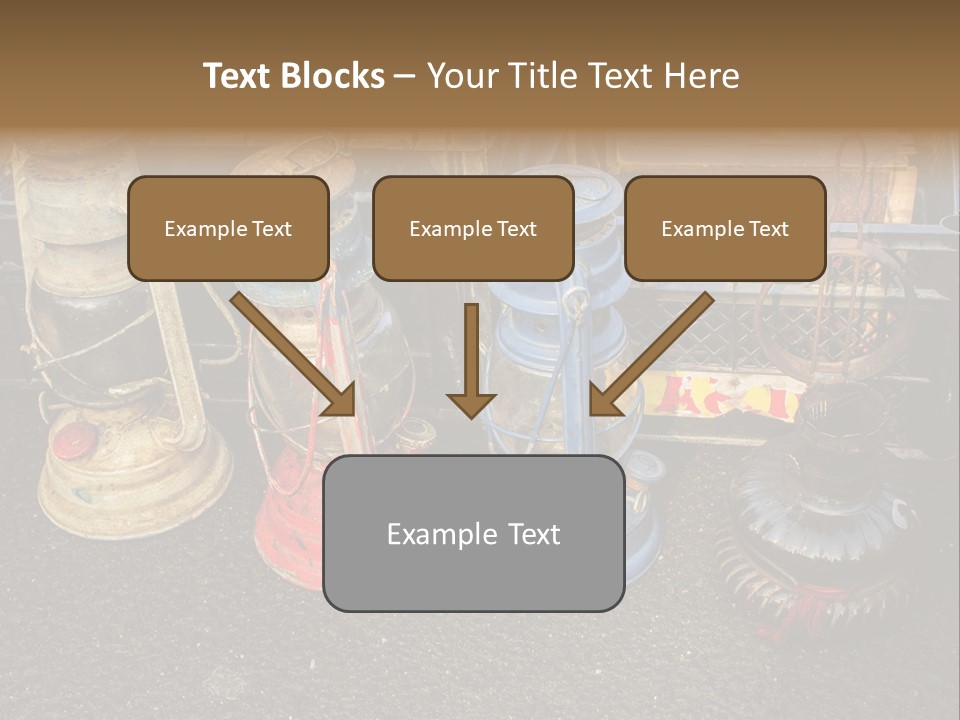A Group Of Old Fashioned Lamps Sitting On Top Of A Table PowerPoint Template