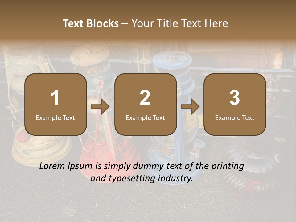 A Group Of Old Fashioned Lamps Sitting On Top Of A Table PowerPoint Template
