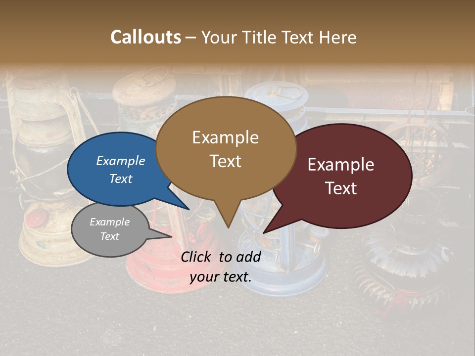 A Group Of Old Fashioned Lamps Sitting On Top Of A Table PowerPoint Template