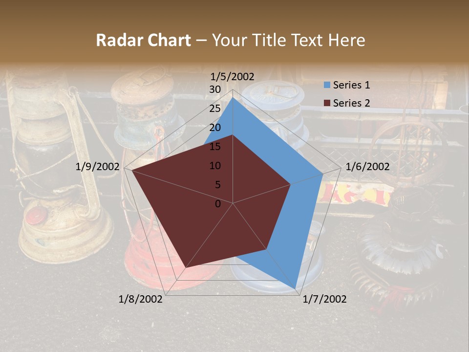A Group Of Old Fashioned Lamps Sitting On Top Of A Table PowerPoint Template
