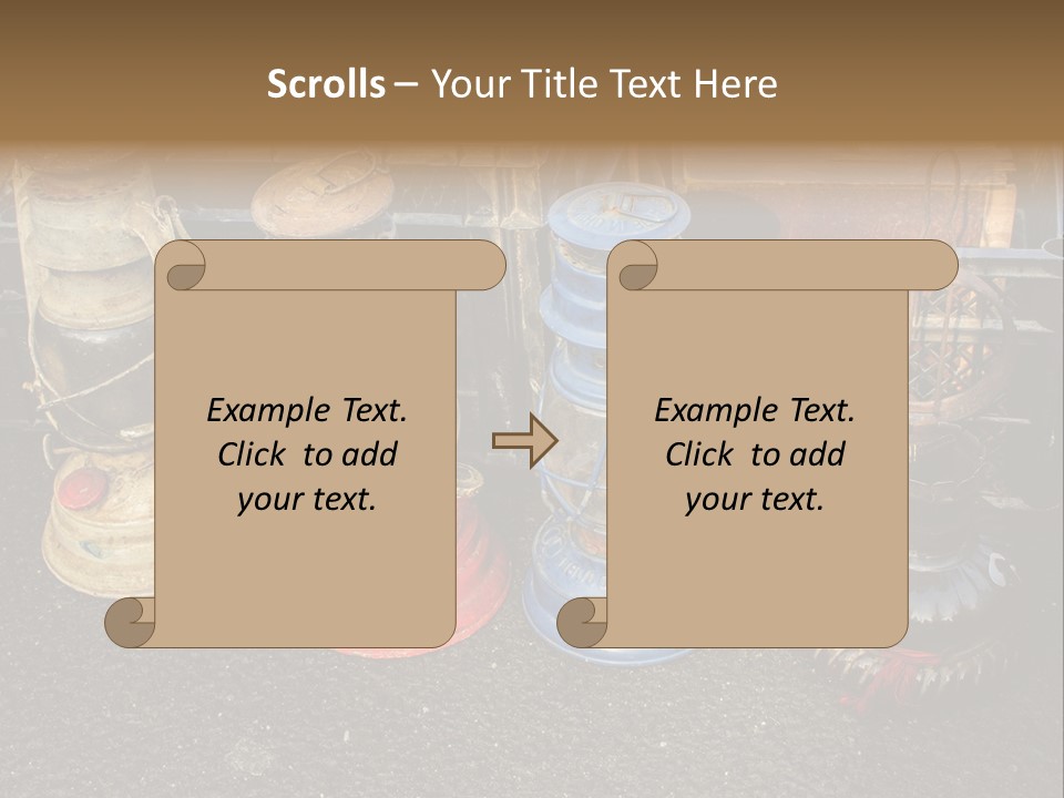 A Group Of Old Fashioned Lamps Sitting On Top Of A Table PowerPoint Template