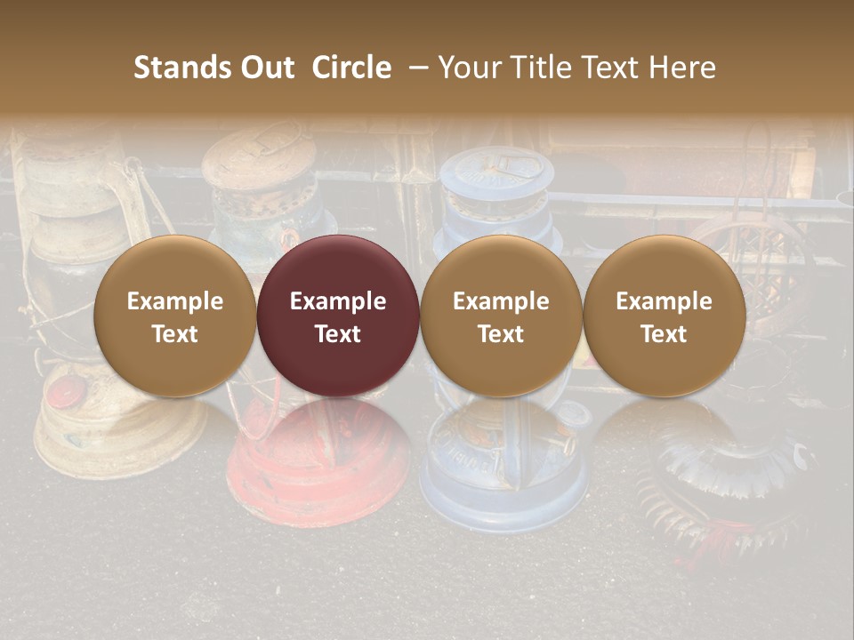 A Group Of Old Fashioned Lamps Sitting On Top Of A Table PowerPoint Template