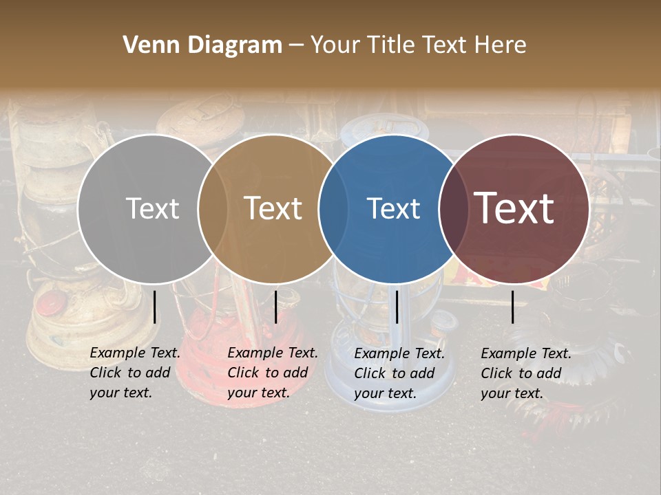 A Group Of Old Fashioned Lamps Sitting On Top Of A Table PowerPoint Template