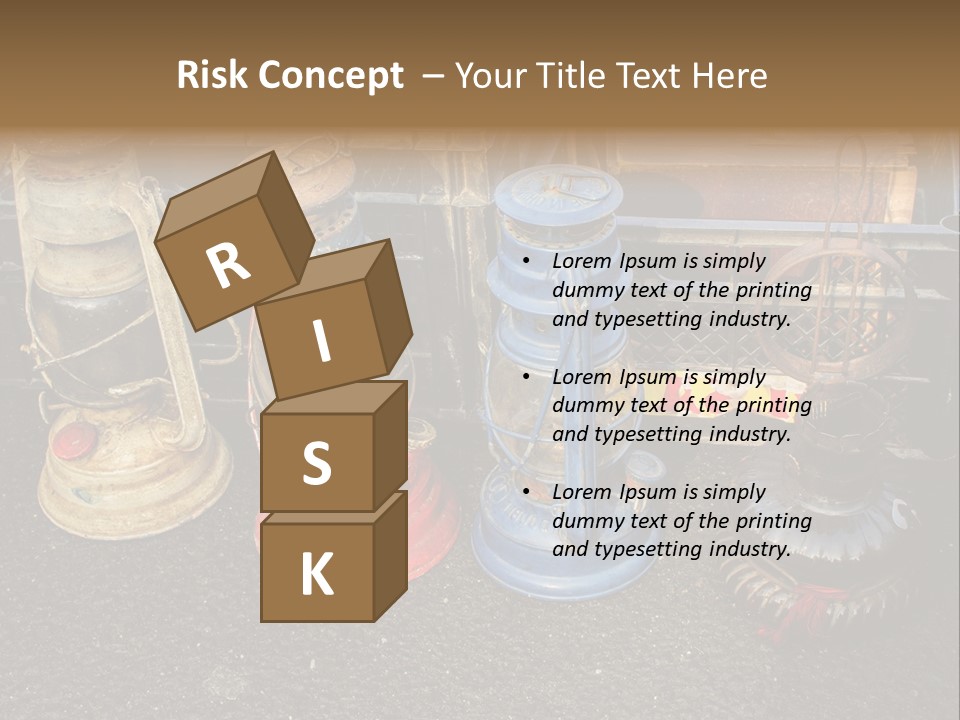 A Group Of Old Fashioned Lamps Sitting On Top Of A Table PowerPoint Template