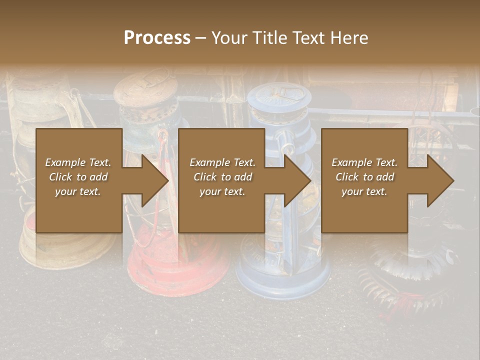 A Group Of Old Fashioned Lamps Sitting On Top Of A Table PowerPoint Template