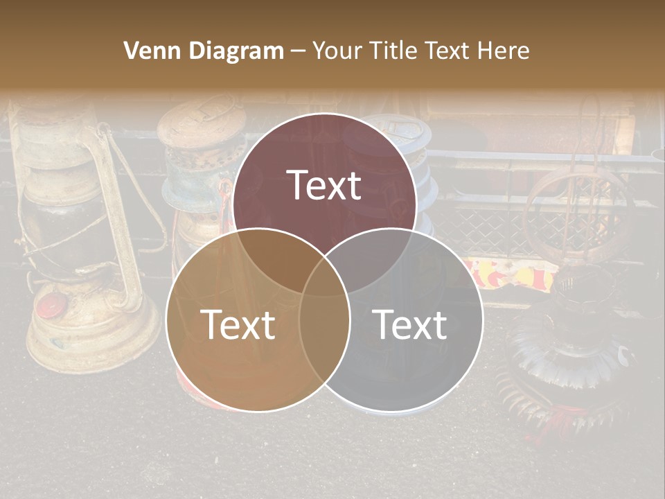 A Group Of Old Fashioned Lamps Sitting On Top Of A Table PowerPoint Template
