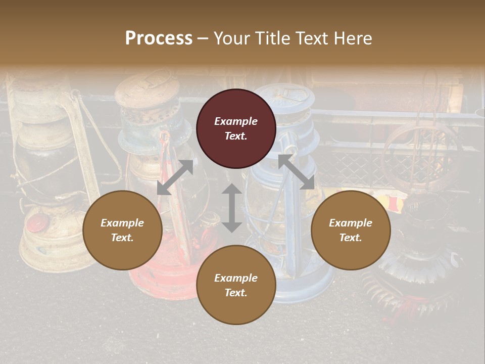 A Group Of Old Fashioned Lamps Sitting On Top Of A Table PowerPoint Template