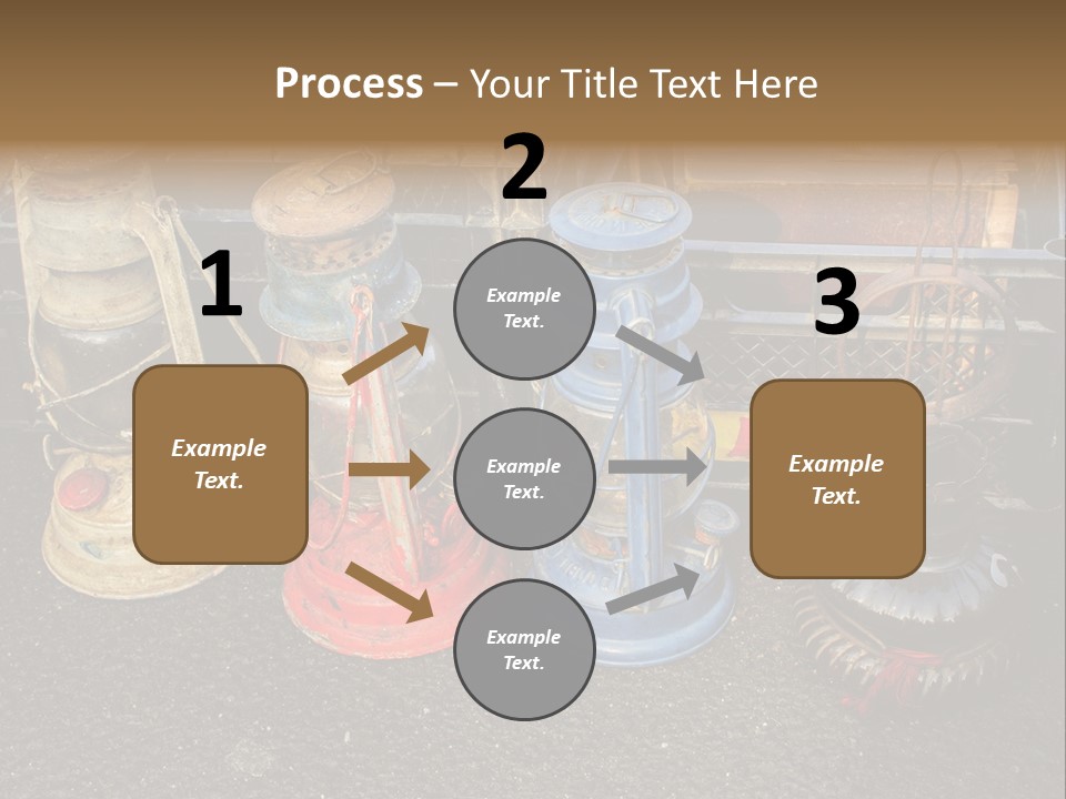 A Group Of Old Fashioned Lamps Sitting On Top Of A Table PowerPoint Template