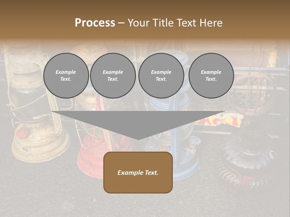 A Group Of Old Fashioned Lamps Sitting On Top Of A Table PowerPoint Template