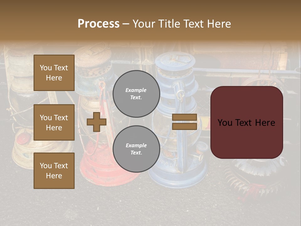 A Group Of Old Fashioned Lamps Sitting On Top Of A Table PowerPoint Template