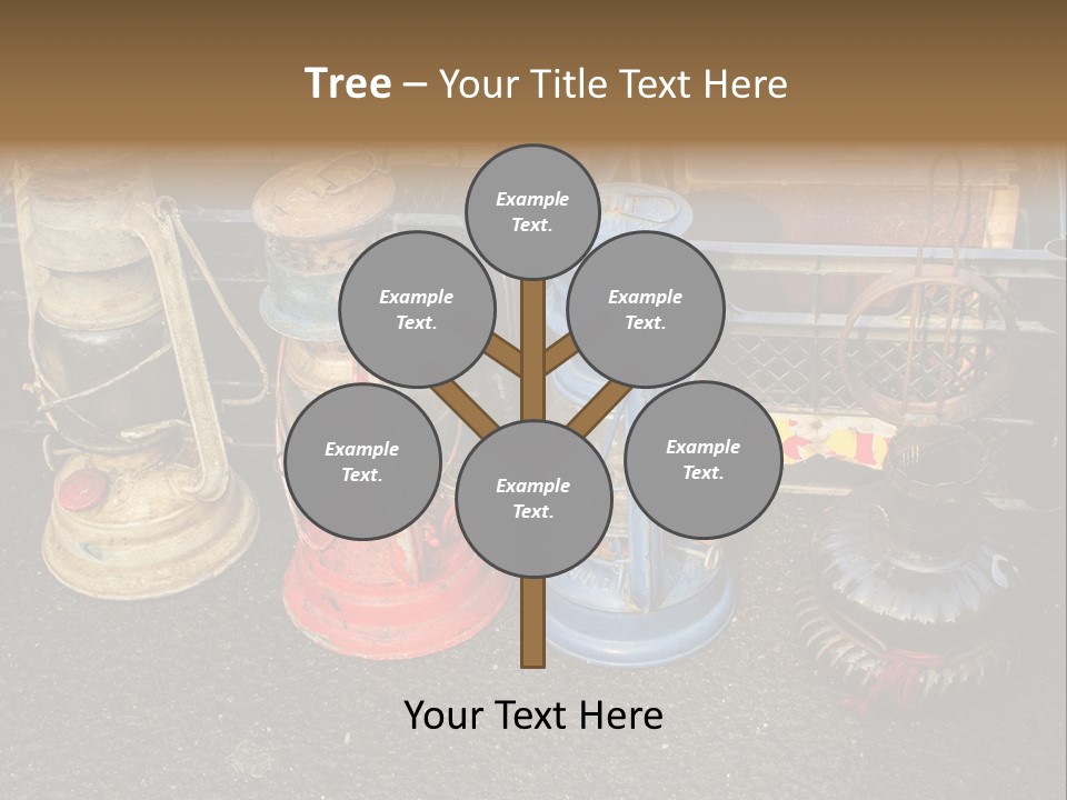 A Group Of Old Fashioned Lamps Sitting On Top Of A Table PowerPoint Template