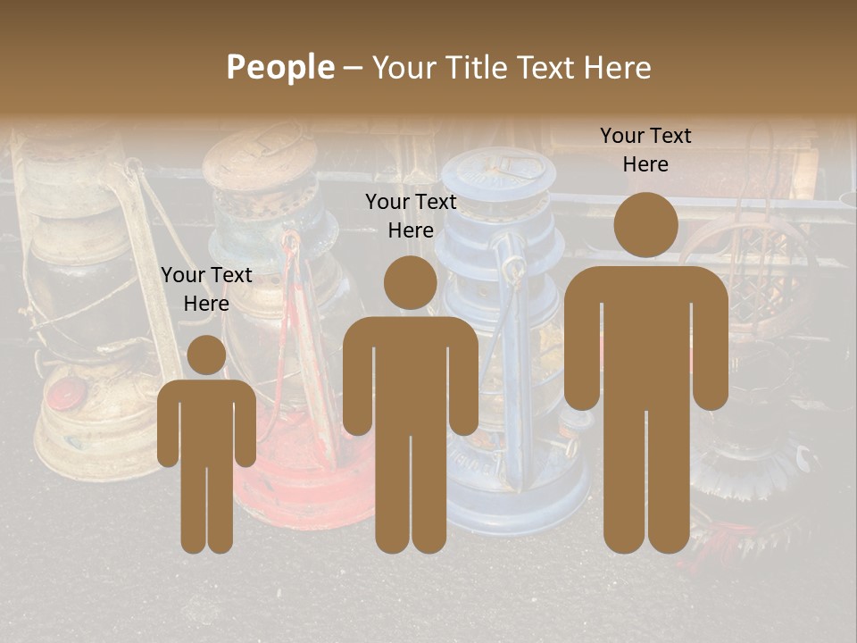 A Group Of Old Fashioned Lamps Sitting On Top Of A Table PowerPoint Template