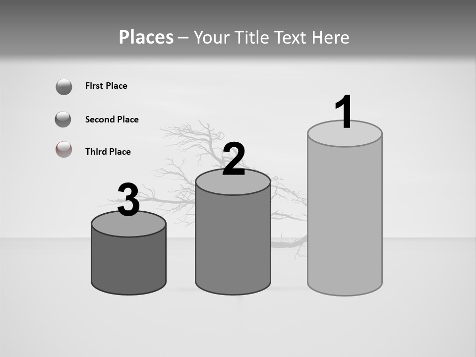 A Black And White Photo Of A Tree In The Middle Of A Body Of Water PowerPoint Template