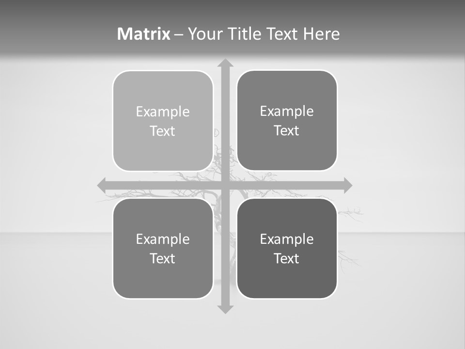 A Black And White Photo Of A Tree In The Middle Of A Body Of Water PowerPoint Template