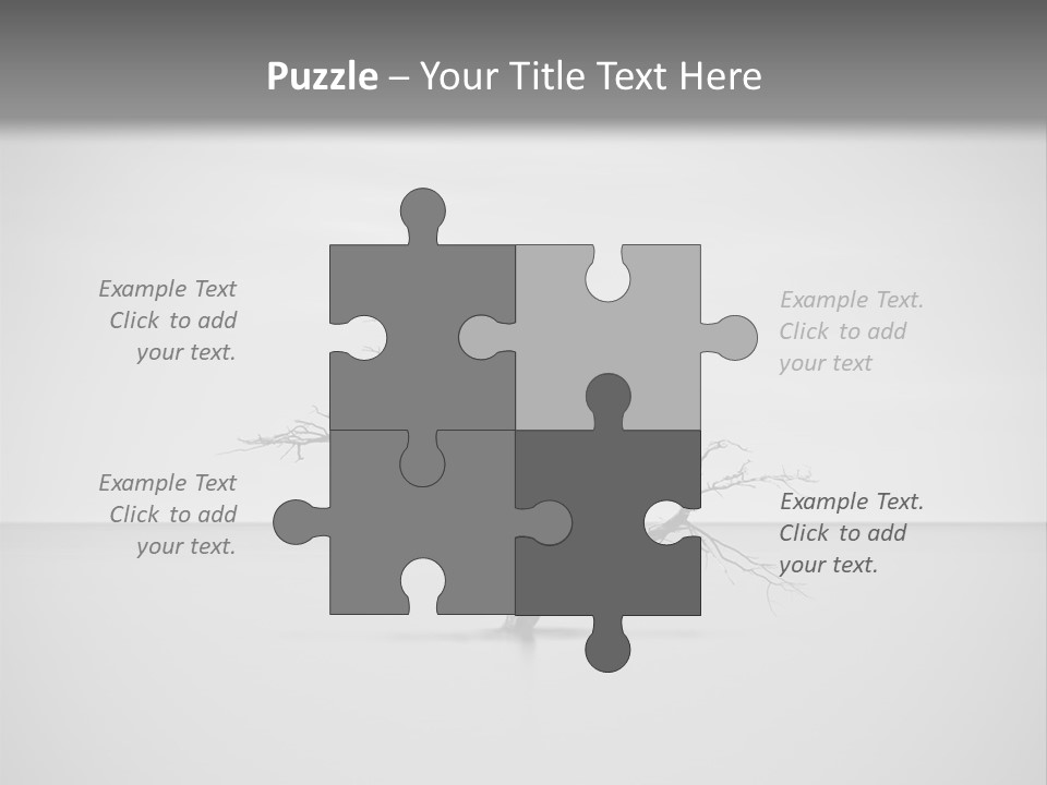 A Black And White Photo Of A Tree In The Middle Of A Body Of Water PowerPoint Template