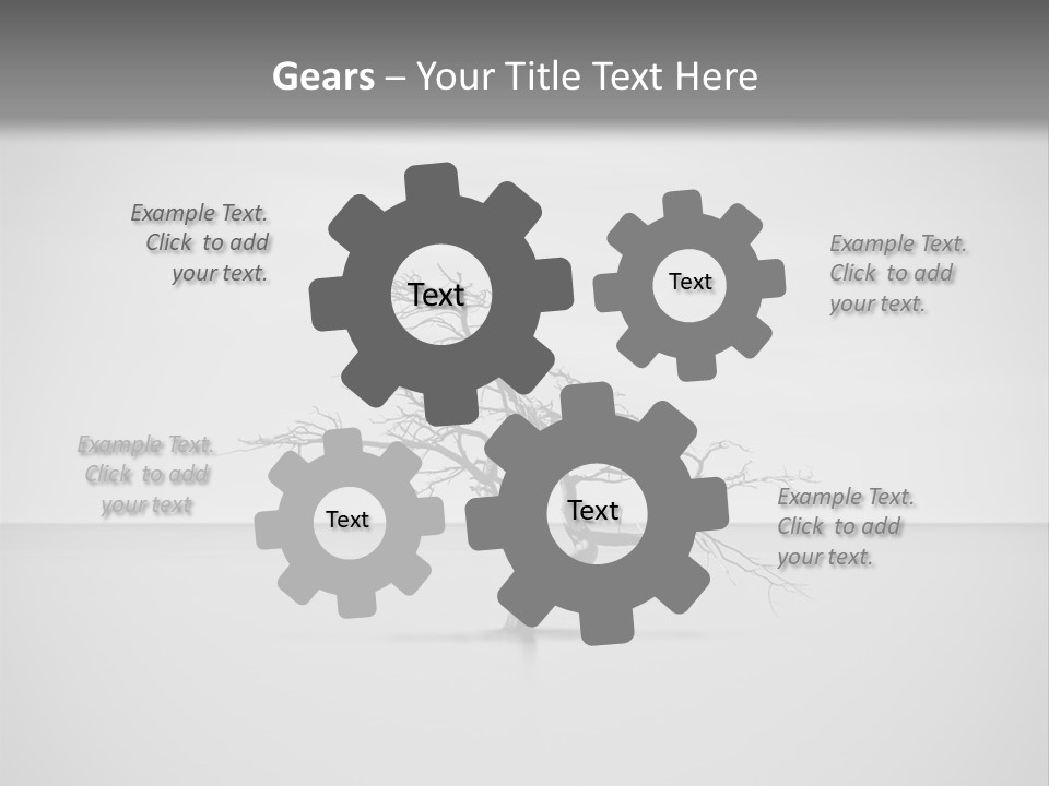 A Black And White Photo Of A Tree In The Middle Of A Body Of Water PowerPoint Template